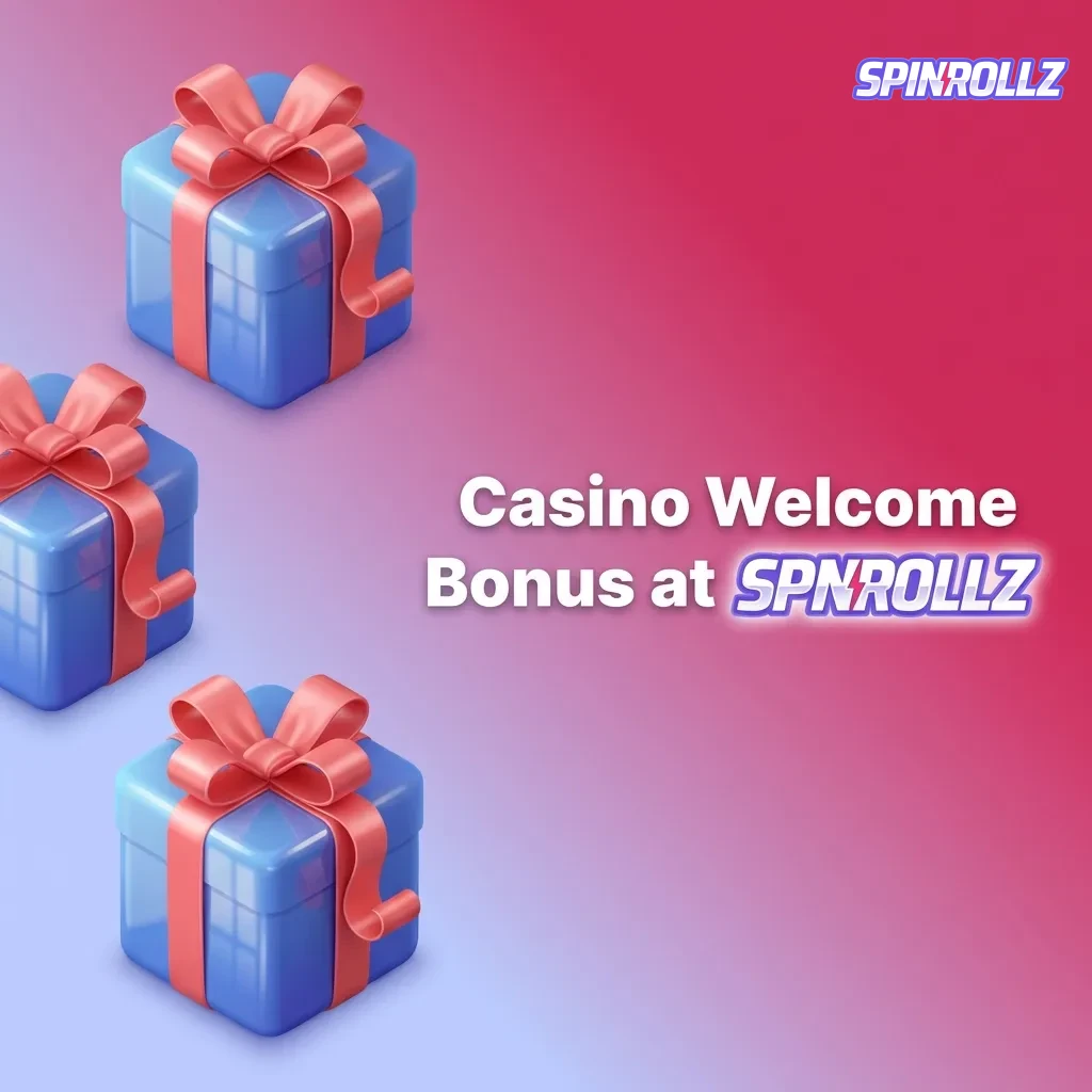Spinrollz Casino welcome bonus offering 100% up to 800 AUD plus 200 free spins on first deposit.