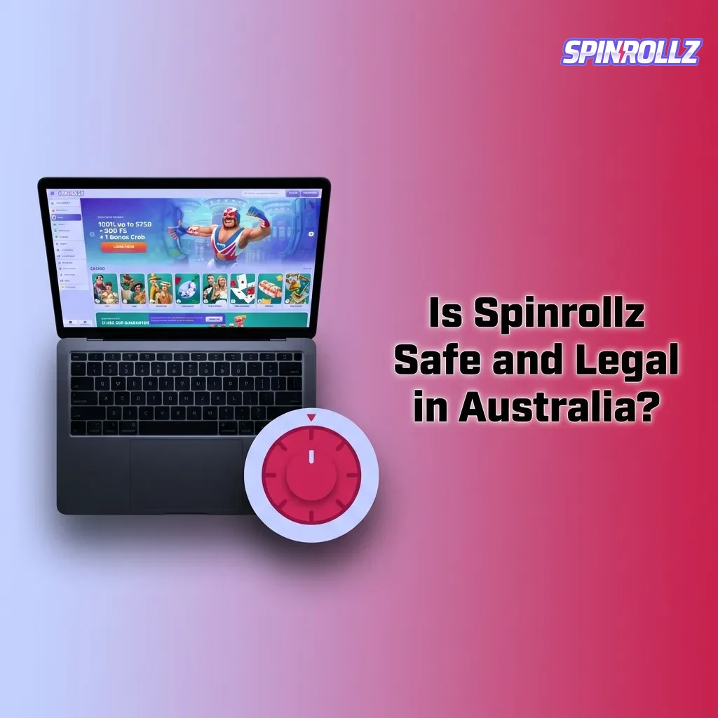 Spinrollz casino logo with security shield icon, representing legal Curacao license and SSL encryption protection.