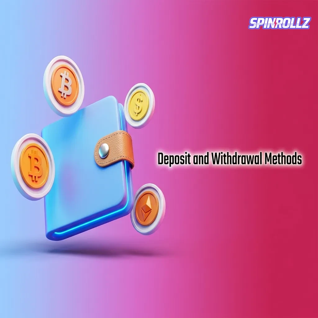 Spinrollz casino payment options including crypto and card methods for Australian players.