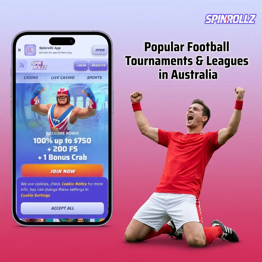 Australian football betting options including World Cup, Champions League, Premier League, and domestic A-League tournaments.