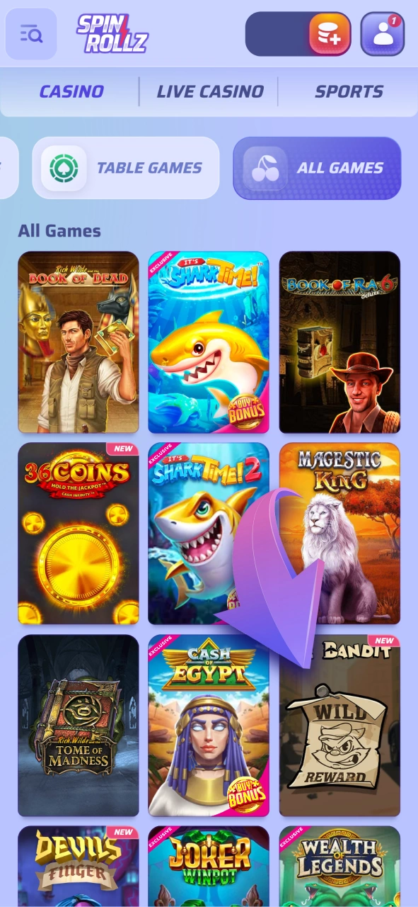 Choose from thousands of premium casino games at Spinrollz.