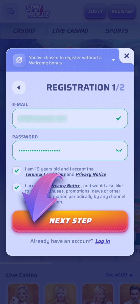 Register at Spinrollz today to claim your initial player bonus.