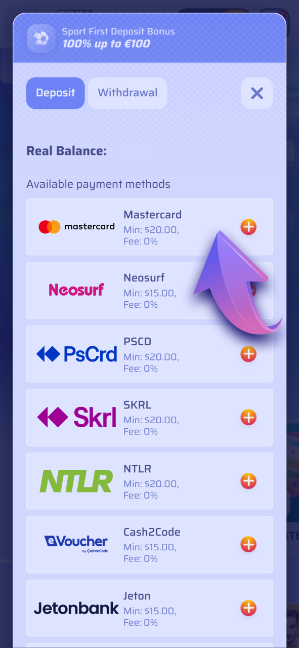 Top up your Spinrollz account for using a special promotional offer.